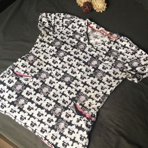 Animal Print Scrub Top 🐑